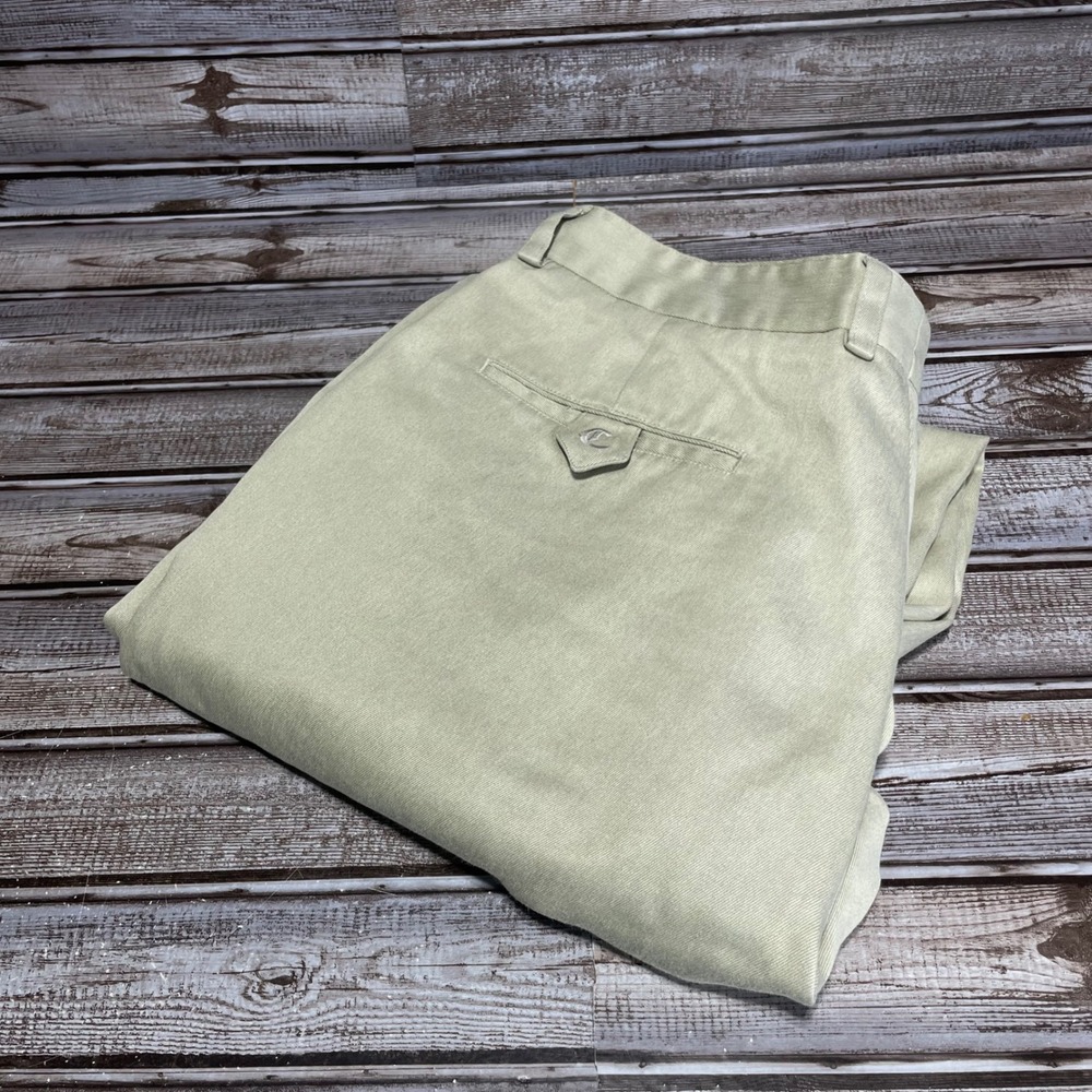 Callaway Golf Apparel Men's Pleated Pants 36W x 34L Beige Pro Spin‎ Cotton